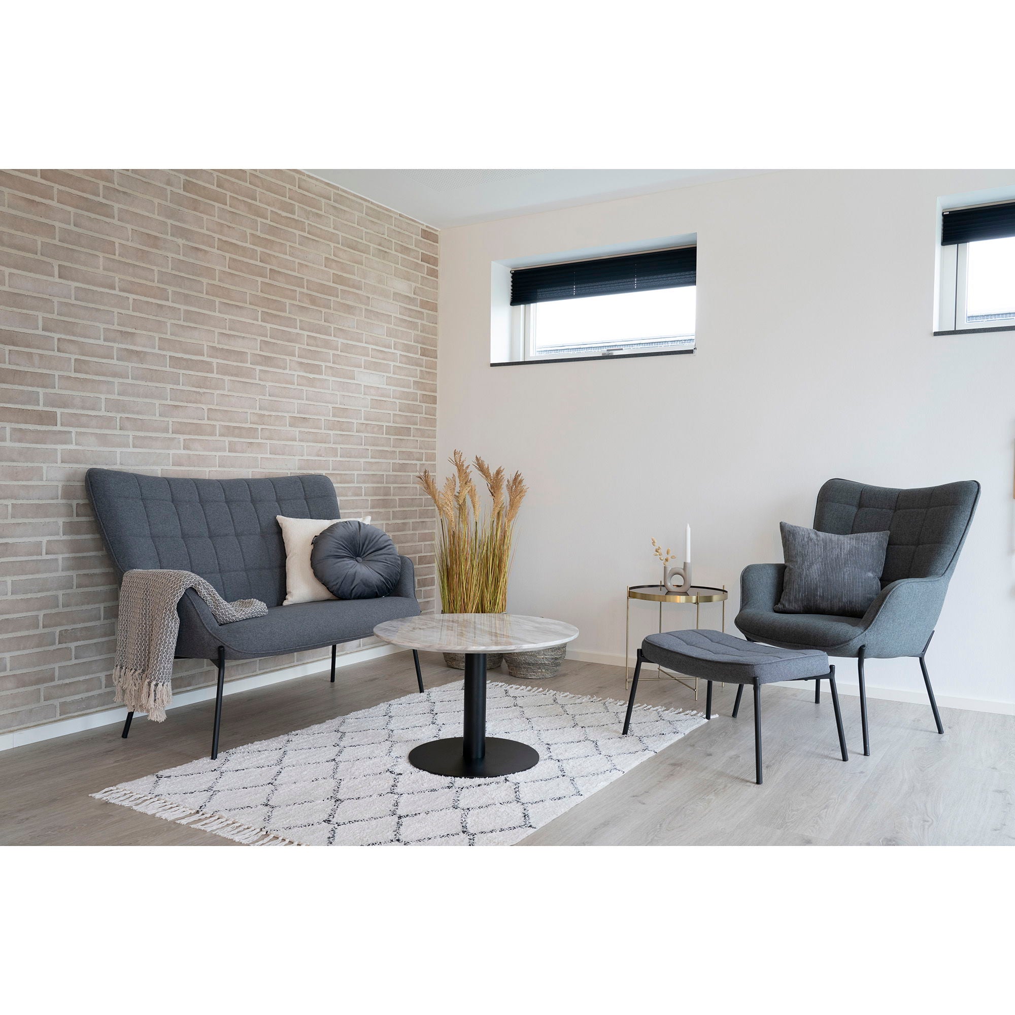 Bolzano – Couchtisch mit Marmoroptik Ø70×45 cm